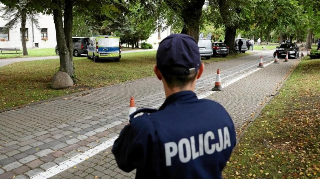 Polish police have sealed off the area around the abbey