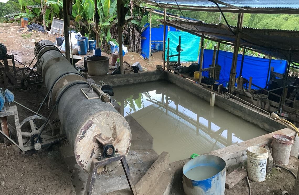 File photograph: File photo: an informal gold-mining camp in Nariño, Colombia, found by the Colombian army in June 2025.